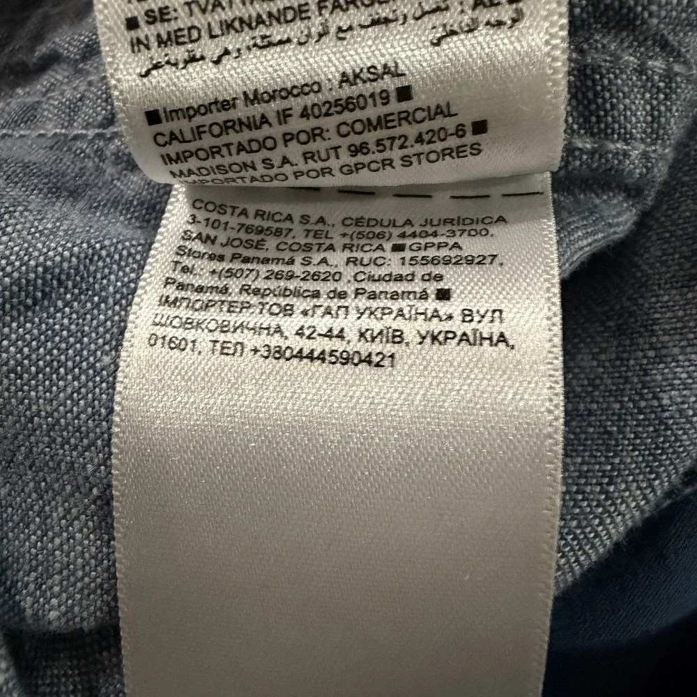 Athleta Cabo Linen Joggers Blue Chambray Women's Size‎ 4 Drawstring Zip Pockets - Picture 8 of 10